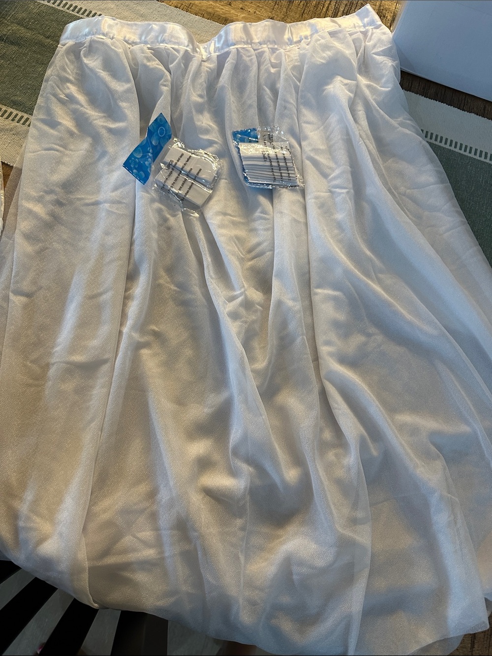 White Sheer Tulle Skirt Overlay